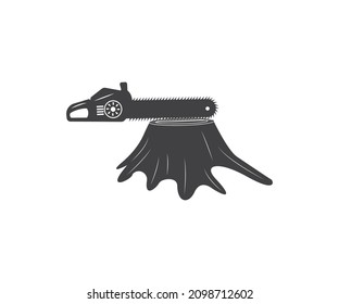 Chainsaw Wood Cutter, Wood Cutting Lumberjack Tree Hand Weapon Design Element Art SVG EPS Chainsaw Wood Cutter