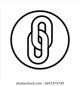 CHAIN-SHAPED ICON SYMBOL FOR EDIT LINKS BETWEEN PARTS