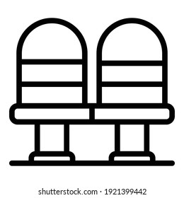 Chair at airport icon. Outline chair at airport vector icon for web design isolated on white background