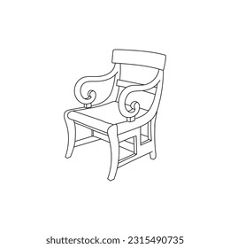 chair antique luxury furniture logo, line minimalist logo design, vector illustration logo design template