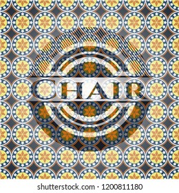 Chair arabesque emblem background. arabic decoration.