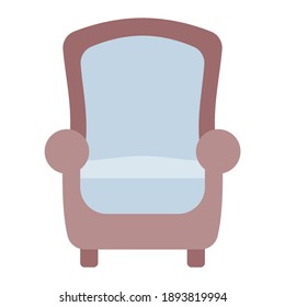 sillón clásico de color suave y de estilo plano