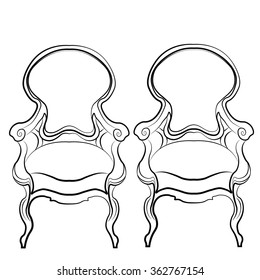Chair in Art Deco style. Vector sketch 