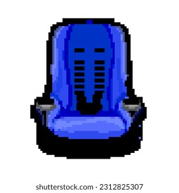 chair baby car seat game pixel art retro vector. bit chair baby car seat. old vintage illustration