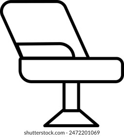 A chair with a back and a cushion. The chair is black and white