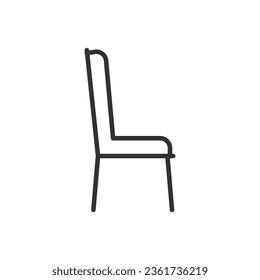 Chair with backrest, linear icon. Line with editable stroke