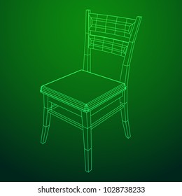 Chair with backrest wireframe low poly mesh vector illustration