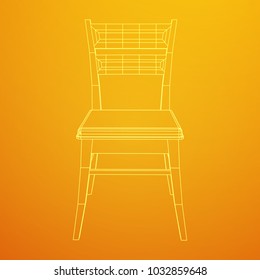Chair with backrest wireframe low poly mesh vector illustration