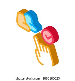 chair bag choice icon vector. isometric chair bag choice sign. color isolated symbol illustration