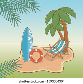 chair in the beach scene