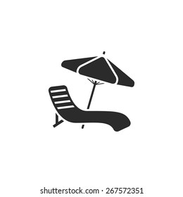 Chair and beach umbrella