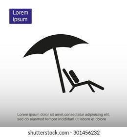 Chair and beach umbrella vector