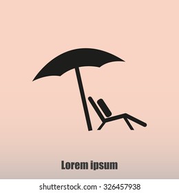 Chair and beach umbrella vector