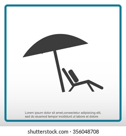 Chair and beach umbrella vector