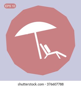 Chair and beach umbrella vector