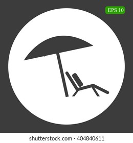 Chair and beach umbrella vector
