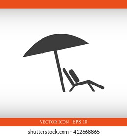 Chair and beach umbrella vector
