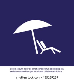 Chair and beach umbrella vector
