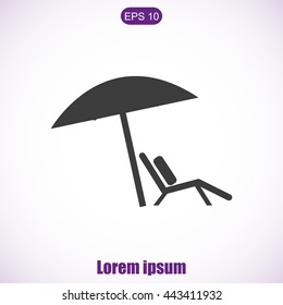 Chair and beach umbrella vector
