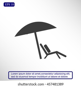 Chair and beach umbrella vector