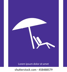 Chair and beach umbrella vector