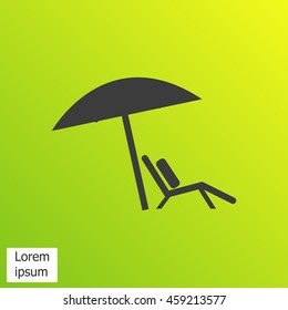 Chair and beach umbrella vector
