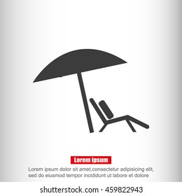 Chair and beach umbrella vector