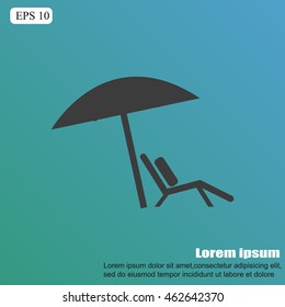Chair and beach umbrella vector