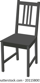 Chair Black Vector White Background