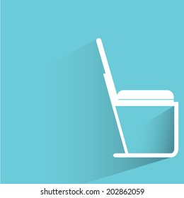 chair, blue shadow and flat theme