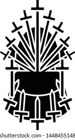 chair built of weapon icon, vector illustration