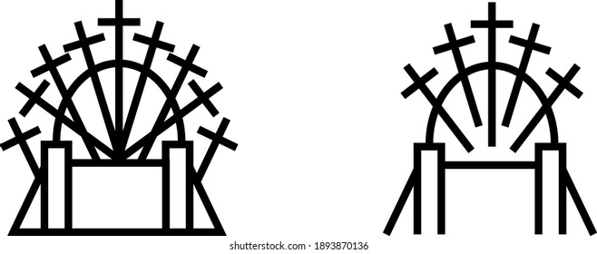 Stuhl aus Waffensymbol, Vektorgrafik