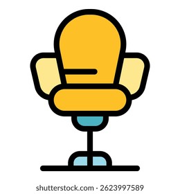 Chair career icon. Outline chair career vector icon color flat isolated