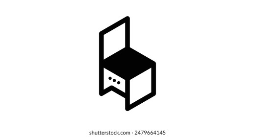 chair and chat logo design, speech bubble, furniture, interior, logo design template, icon, vector, symbol, idea, creative.