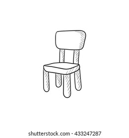 Chair for children vector sketch icon isolated on background. Hand drawn Chair for children icon. Chair for children sketch icon for infographic, website or app.