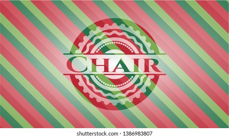 Chair christmas emblem background. Vector Illustration. Detailed.