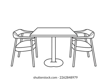 chair coffee shop restaurant home decoration vector illustration hand drawn