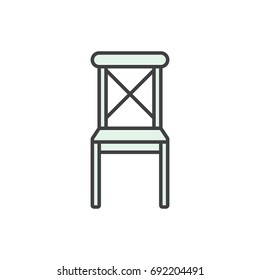 Chair colored line icon.