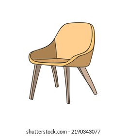 Chair colorful doodle illustration in vector. Chair colorful icon in vector. Chair illustration in vector