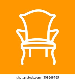 Chair, comfortable, modern icon vector image.Can also be used for furniture design. Suitable for mobile apps, web apps and print media.