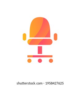 Chair comfortable office furniture icon vector. Cozy armchair for manager or businessman concept linear pictogram. Interior luxury and elegant cabinet seat accessory Color contour illustration