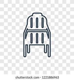 Chair concept vector linear icon isolated on transparent background, Chair concept transparency concept in outline style
