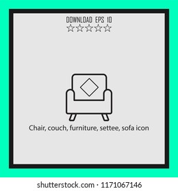 Chair, couch, furniture  vector icon