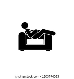 chair, couch, man icon. Element of man is sitting icon for mobile concept and web apps. Detailed chair, couch, man icon can be used for web and mobile