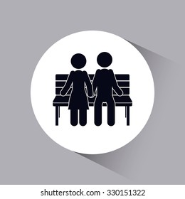 chair couple sitting on park design, vector illustration eps10 graphic 