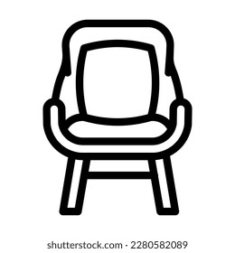 chair cushion bedroom interior line icon vector. chair cushion bedroom interior sign. isolated contour symbol black illustration