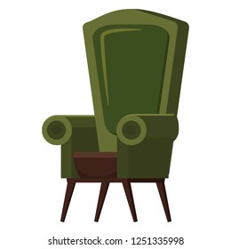 Chair cute furniture armchair and seat pouf design in furnished apartment interior illustration of business office-chair or easy-chair isolated on white background, vector, cartoon style