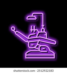 chair dental neon light sign vector. chair dental illustration