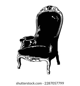 Diseño de la silla en vector de silueta
