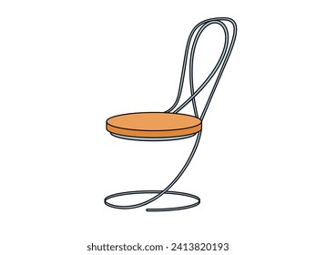 Diseño de la silla. Dibujo vectorial con contorno.	